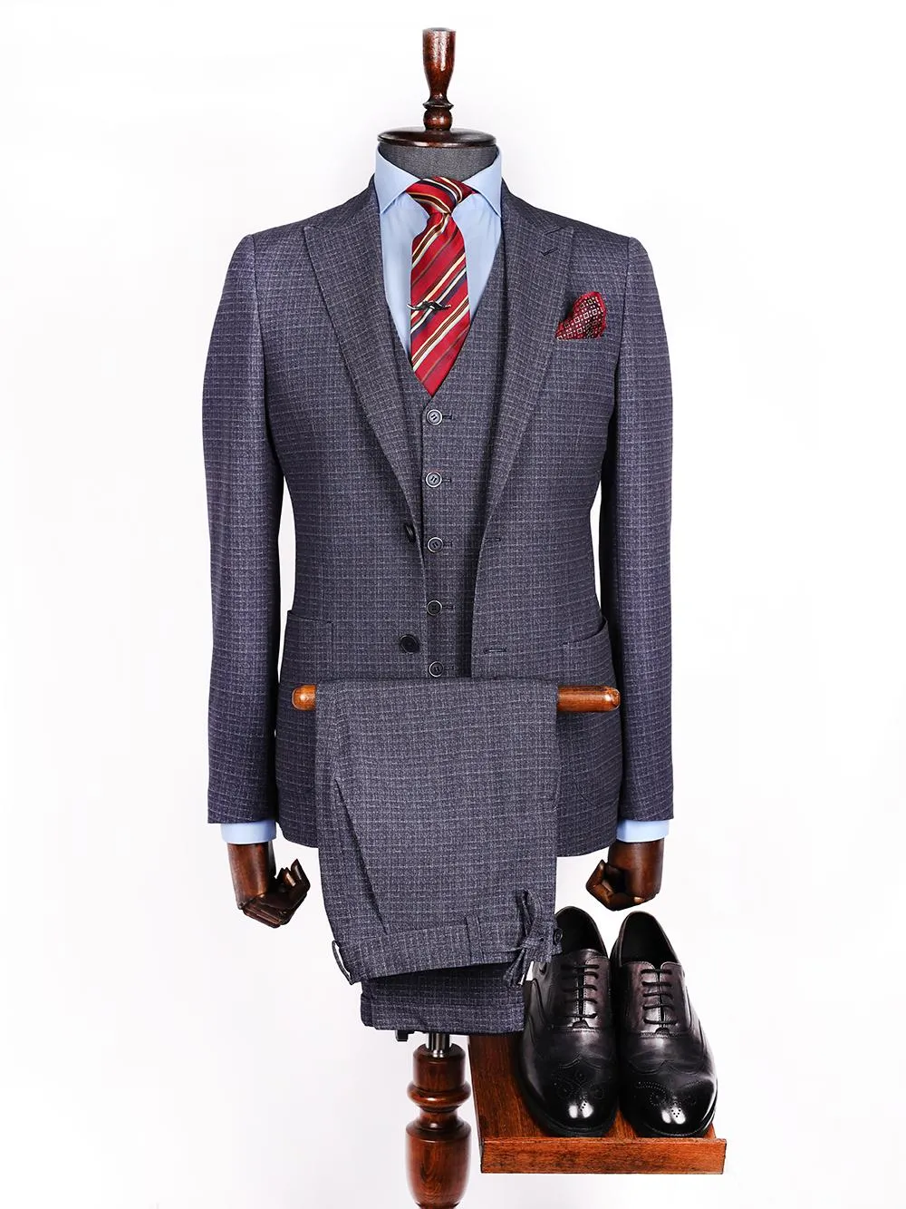Adler Dark Blue Set Blazer Linen Suit