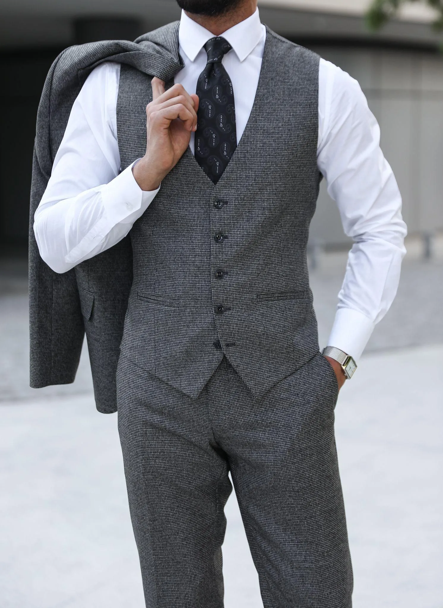 Blake Grey Set Blazer Linen Suit