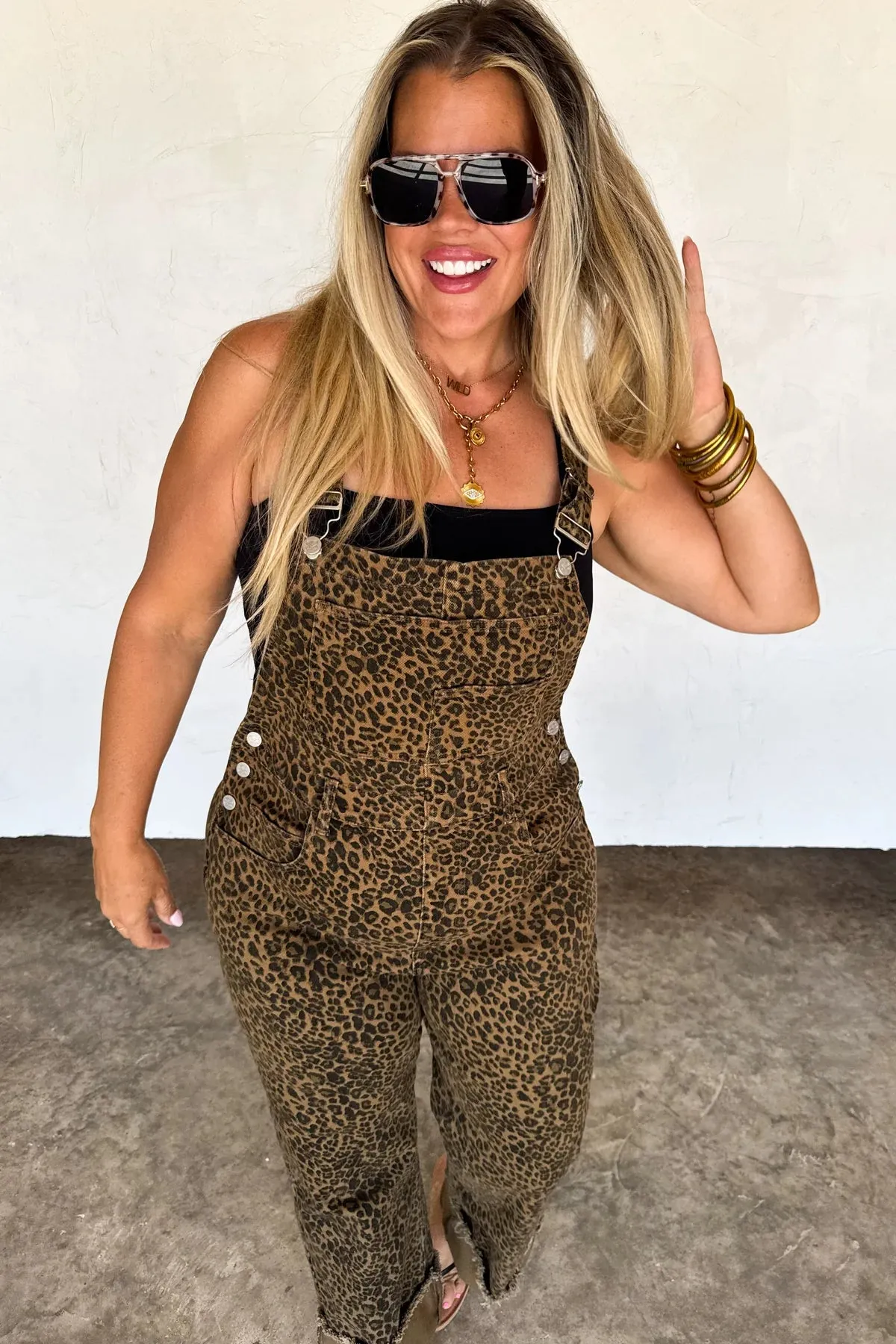 CLOSED PREORDER: Cheetah Denim Overalls