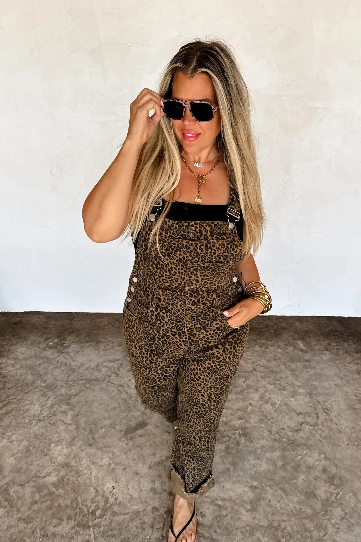 CLOSED PREORDER: Cheetah Denim Overalls