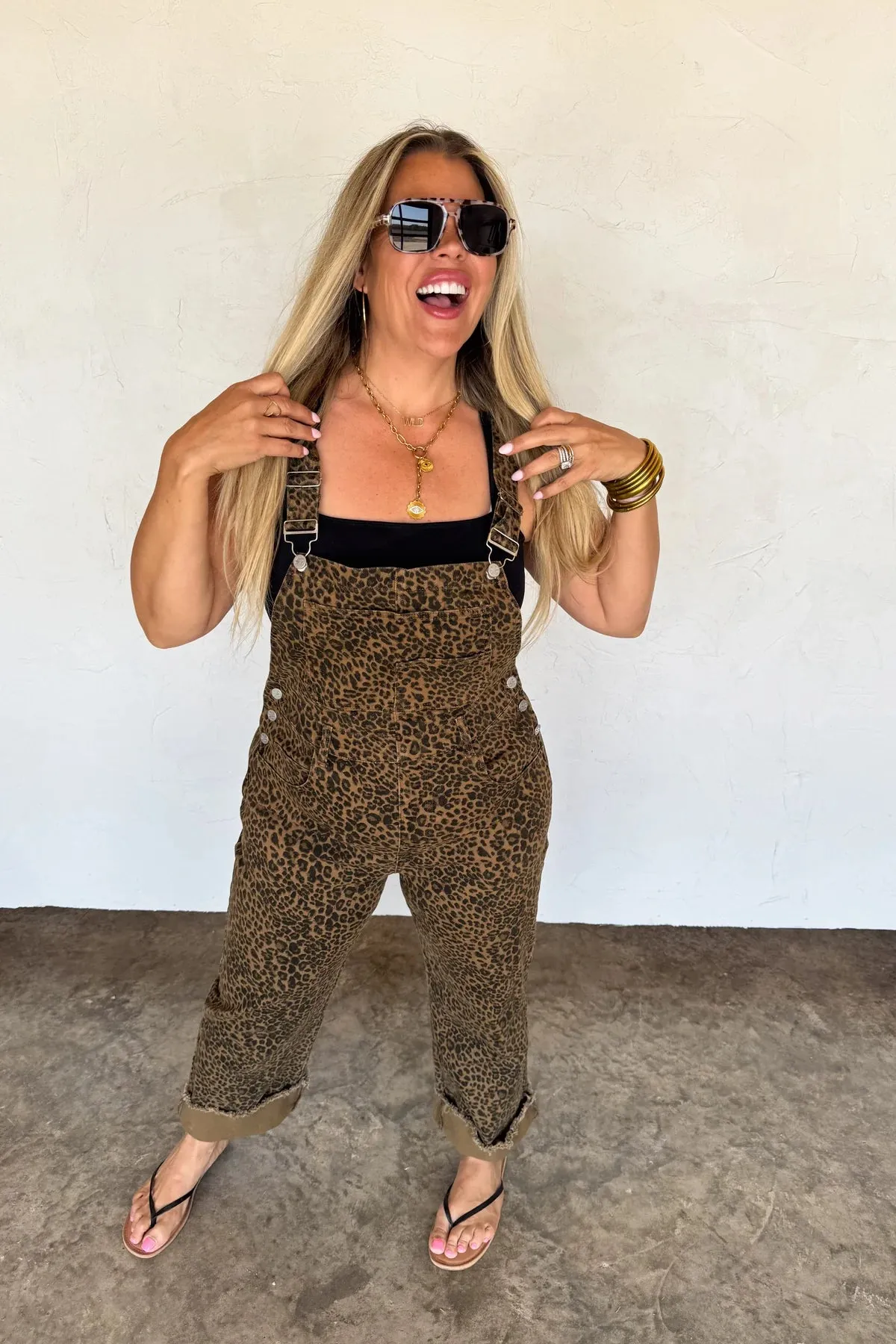 CLOSED PREORDER: Cheetah Denim Overalls