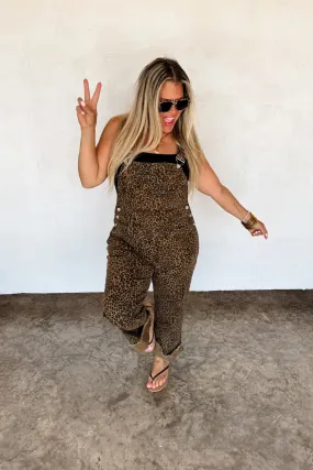 CLOSED PREORDER: Cheetah Denim Overalls