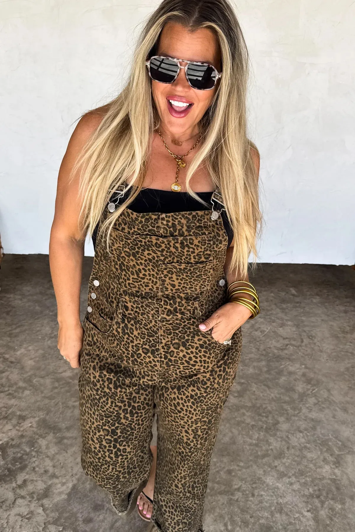 CLOSED PREORDER: Cheetah Denim Overalls