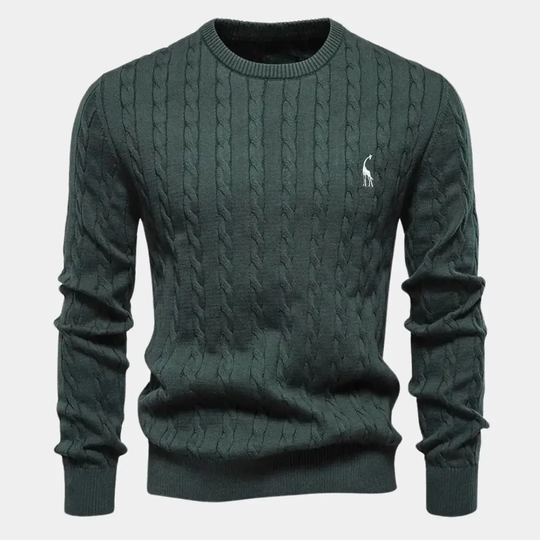 Cotton  Crew Neck Pullover Sweater - Cross & Crown