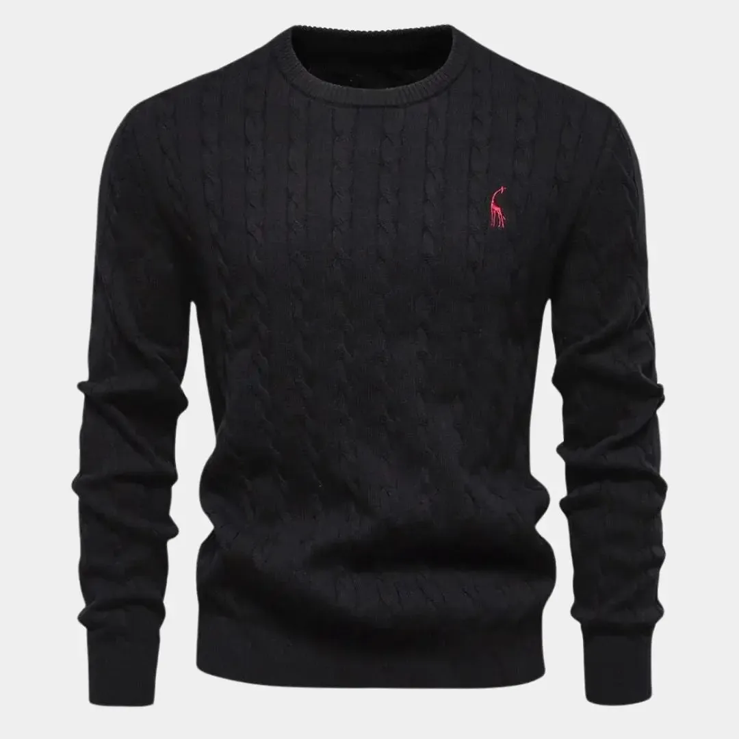 Cotton  Crew Neck Pullover Sweater - Cross & Crown