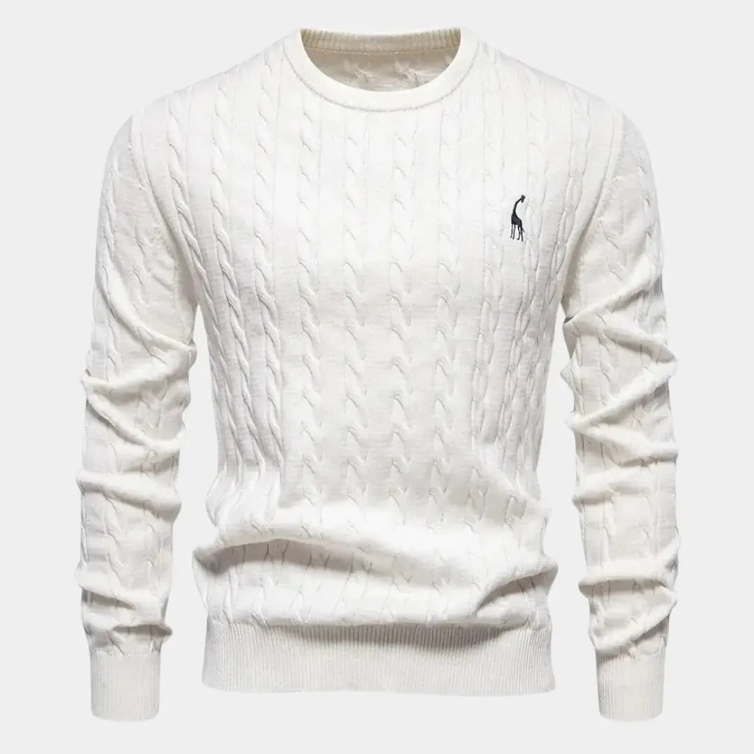 Cotton  Crew Neck Pullover Sweater - Cross & Crown