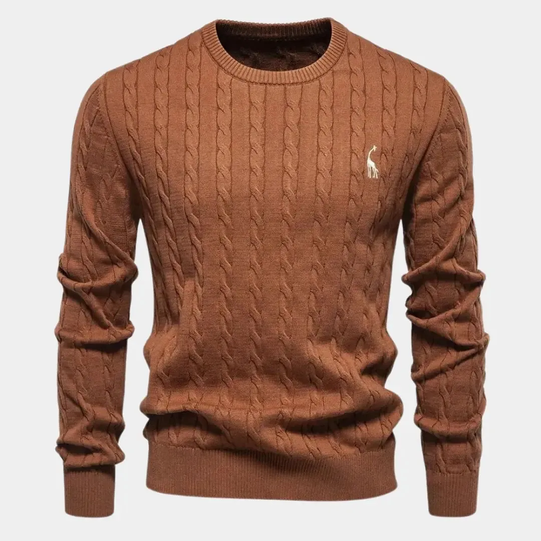 Cotton  Crew Neck Pullover Sweater - Cross & Crown