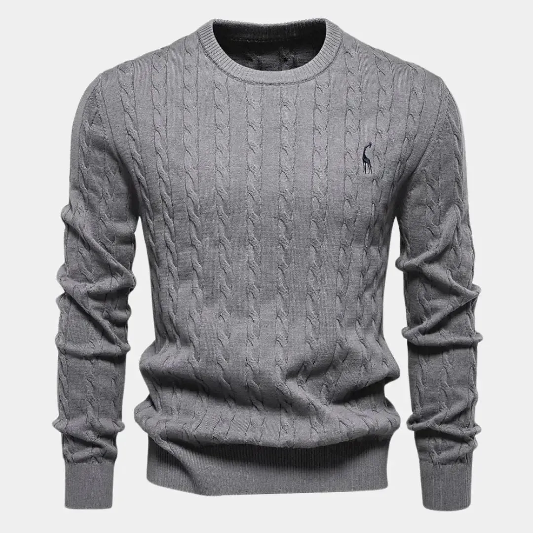 Cotton  Crew Neck Pullover Sweater - Cross & Crown