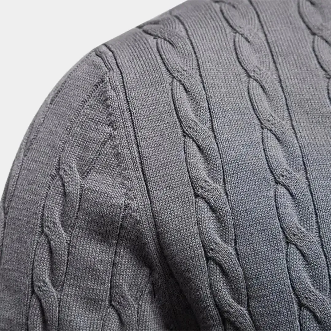 Cotton  Crew Neck Pullover Sweater - Cross & Crown