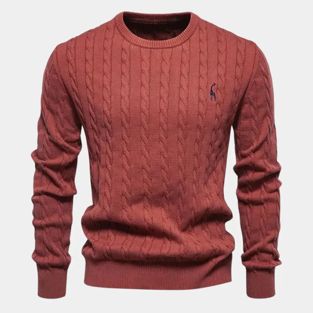 Cotton  Crew Neck Pullover Sweater - Cross & Crown
