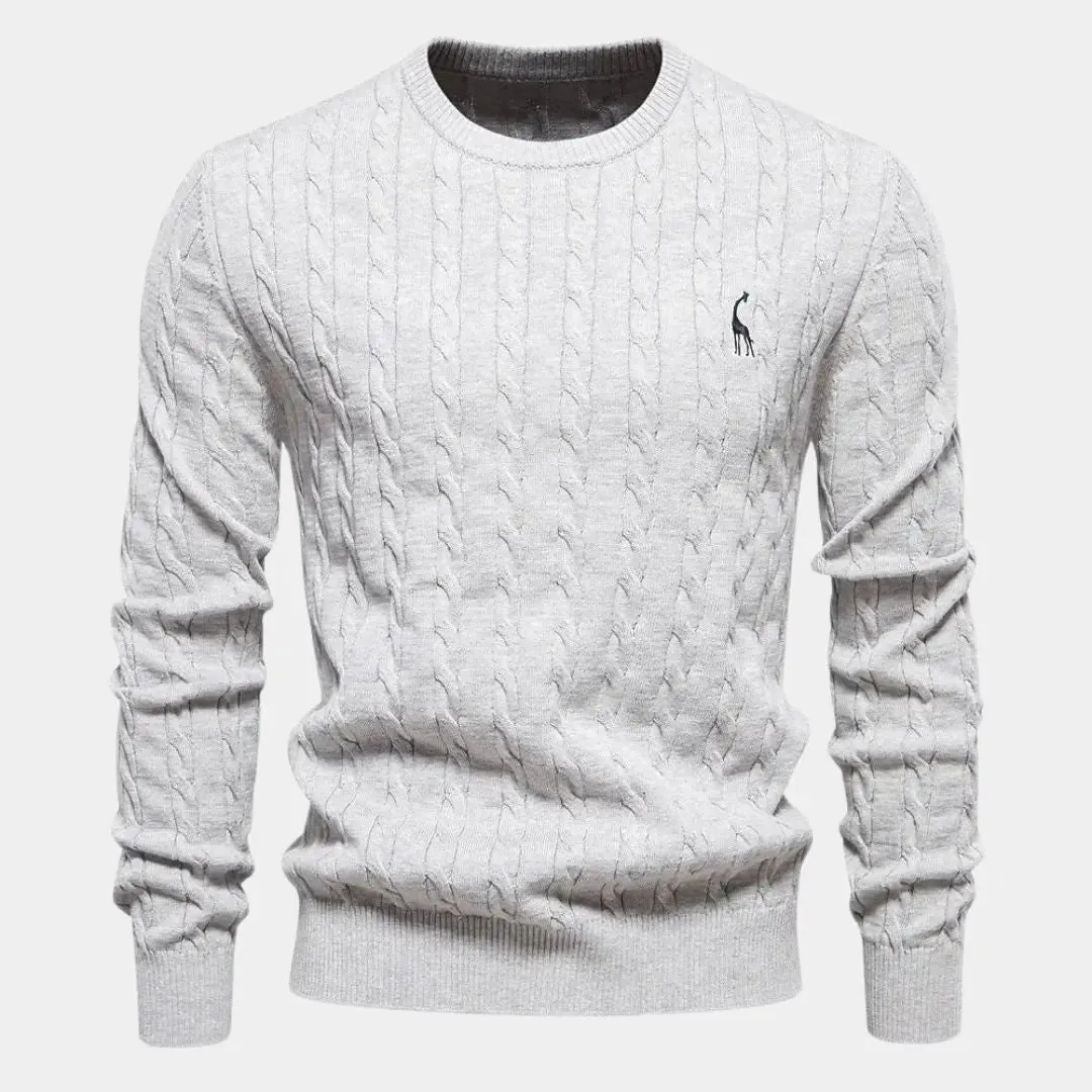 Cotton  Crew Neck Pullover Sweater - Cross & Crown