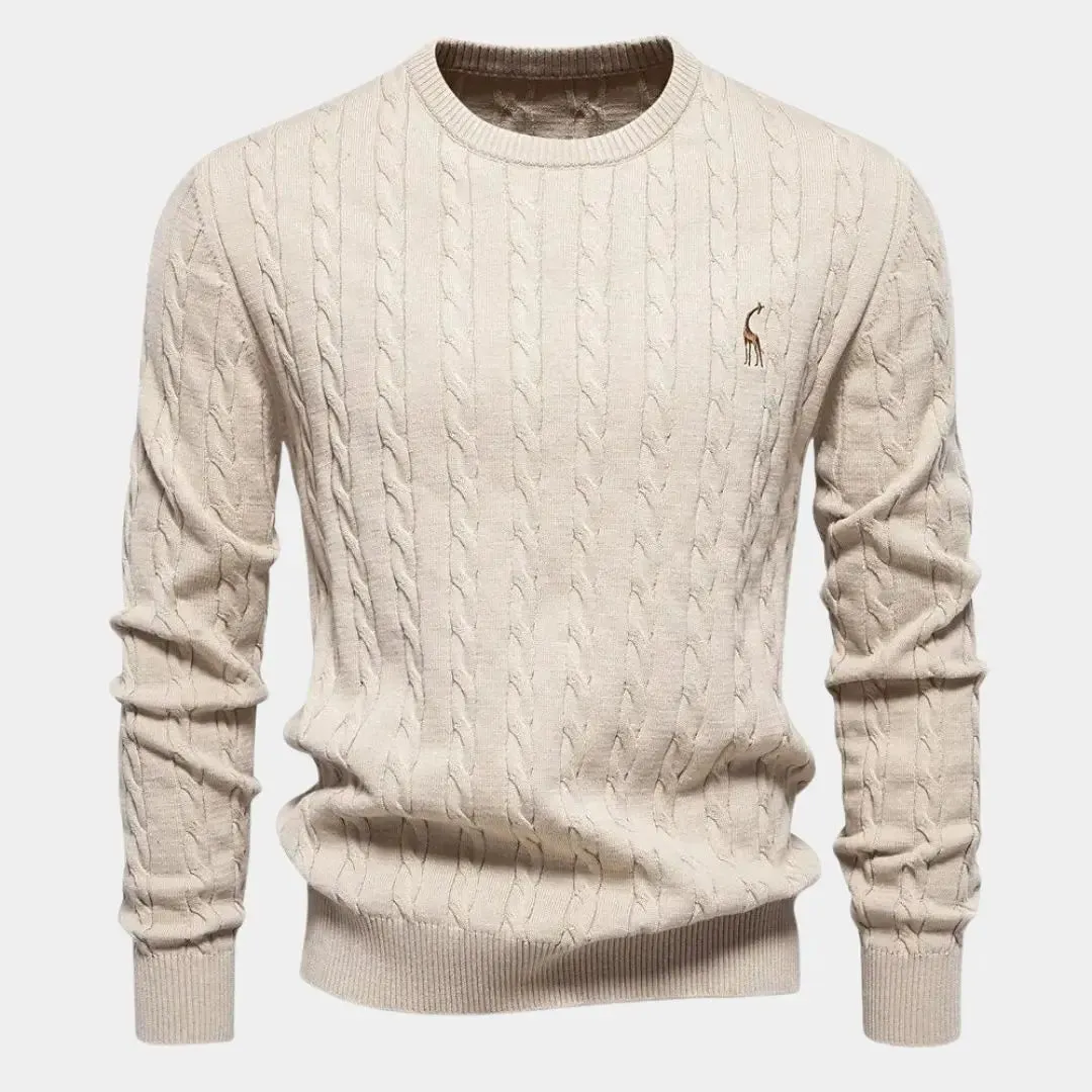 Cotton  Crew Neck Pullover Sweater - Cross & Crown