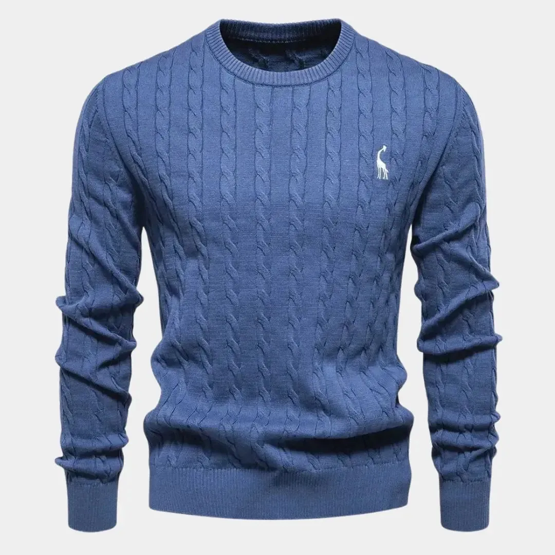 Cotton  Crew Neck Pullover Sweater - Cross & Crown