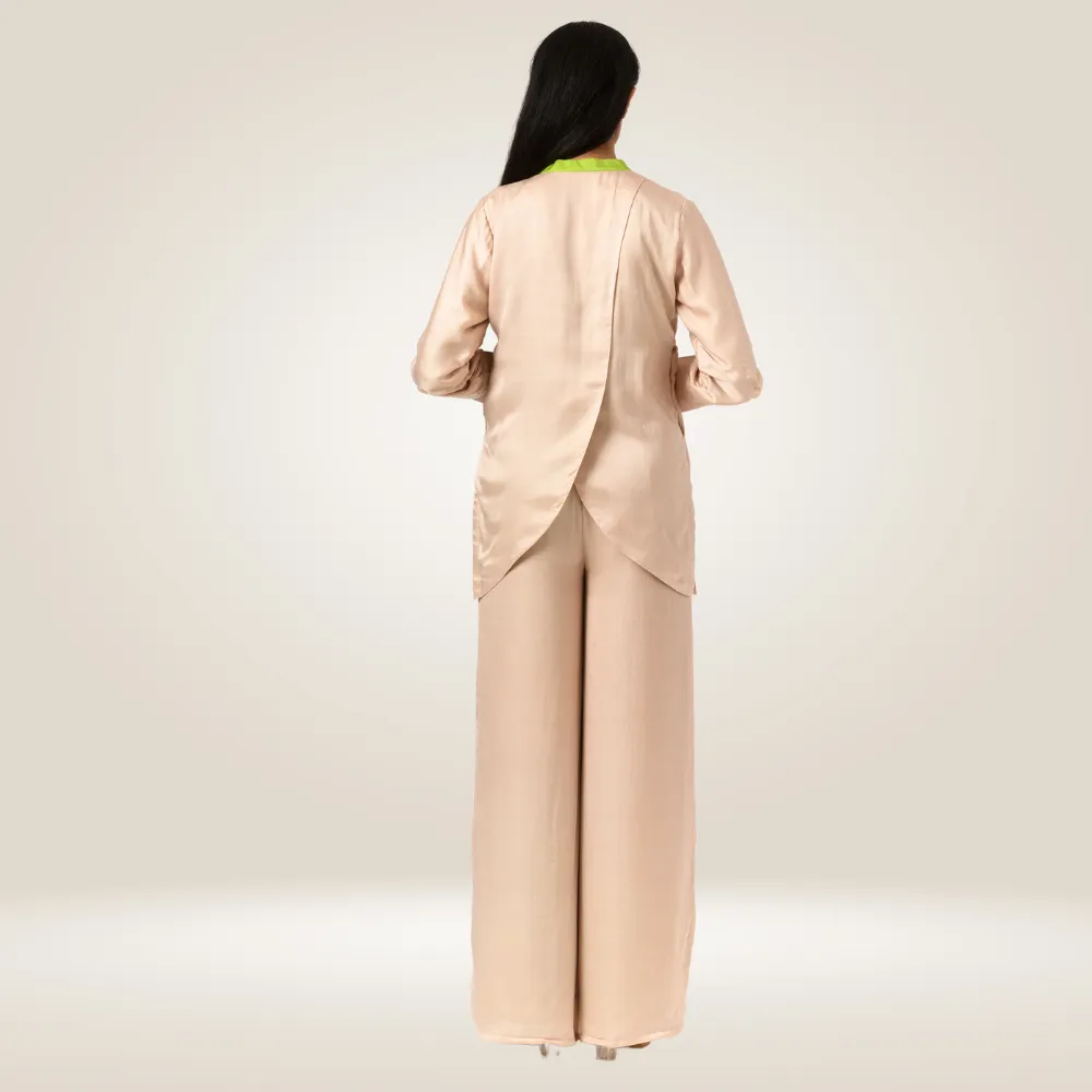 Ecru Green Full Sleeve Blouse | Crafted in Bemberg Modal | Modern & Luxe