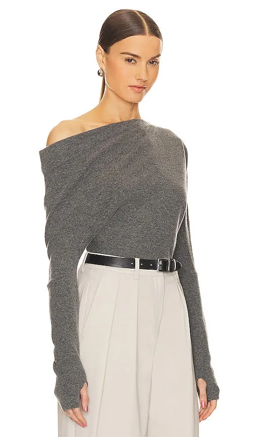 Enza Costa Slouch Sweater in Grey