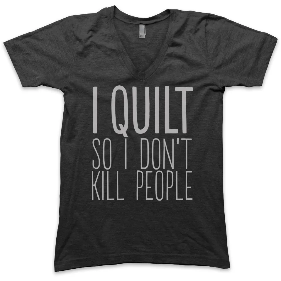 I Quilt V-Neck