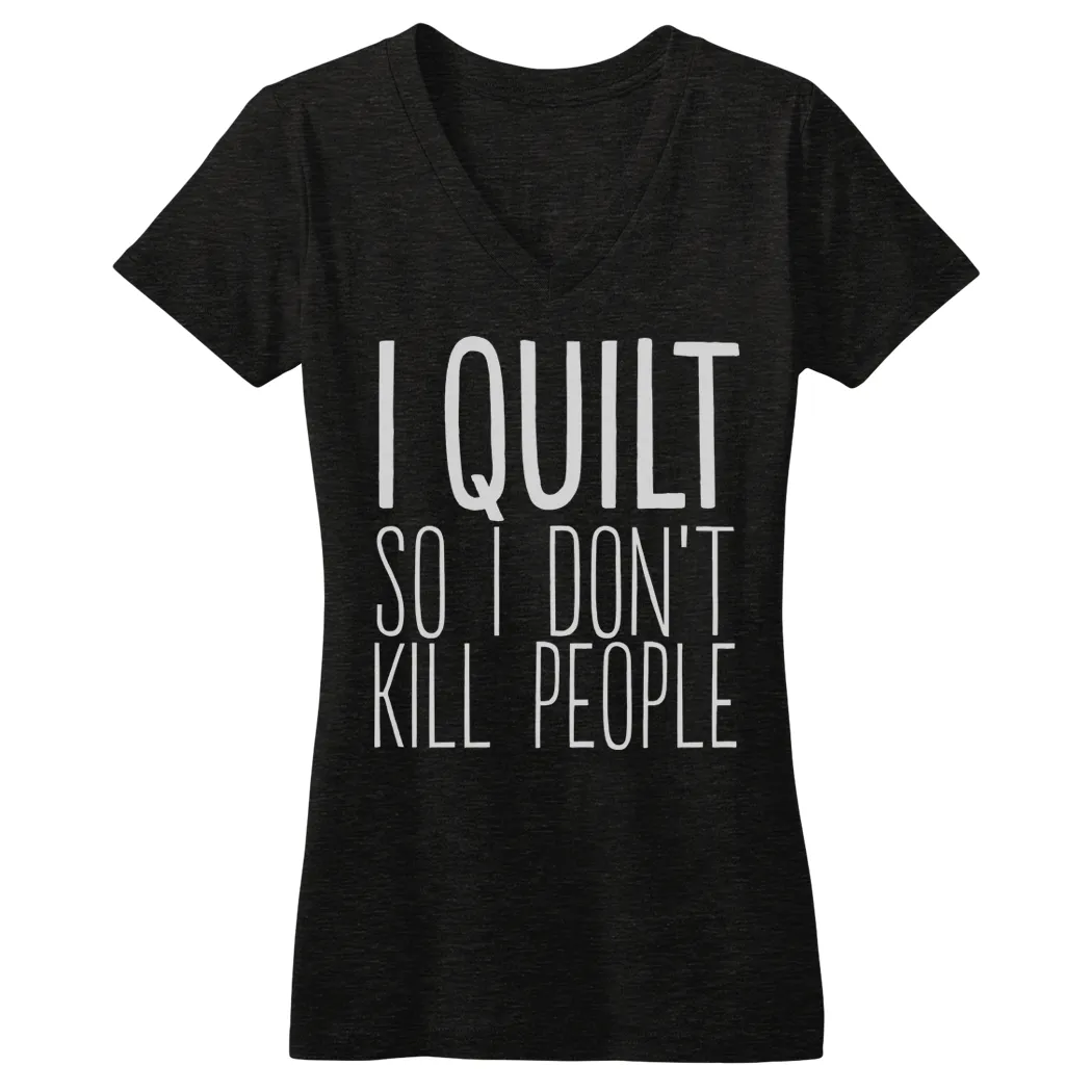 I Quilt V-Neck