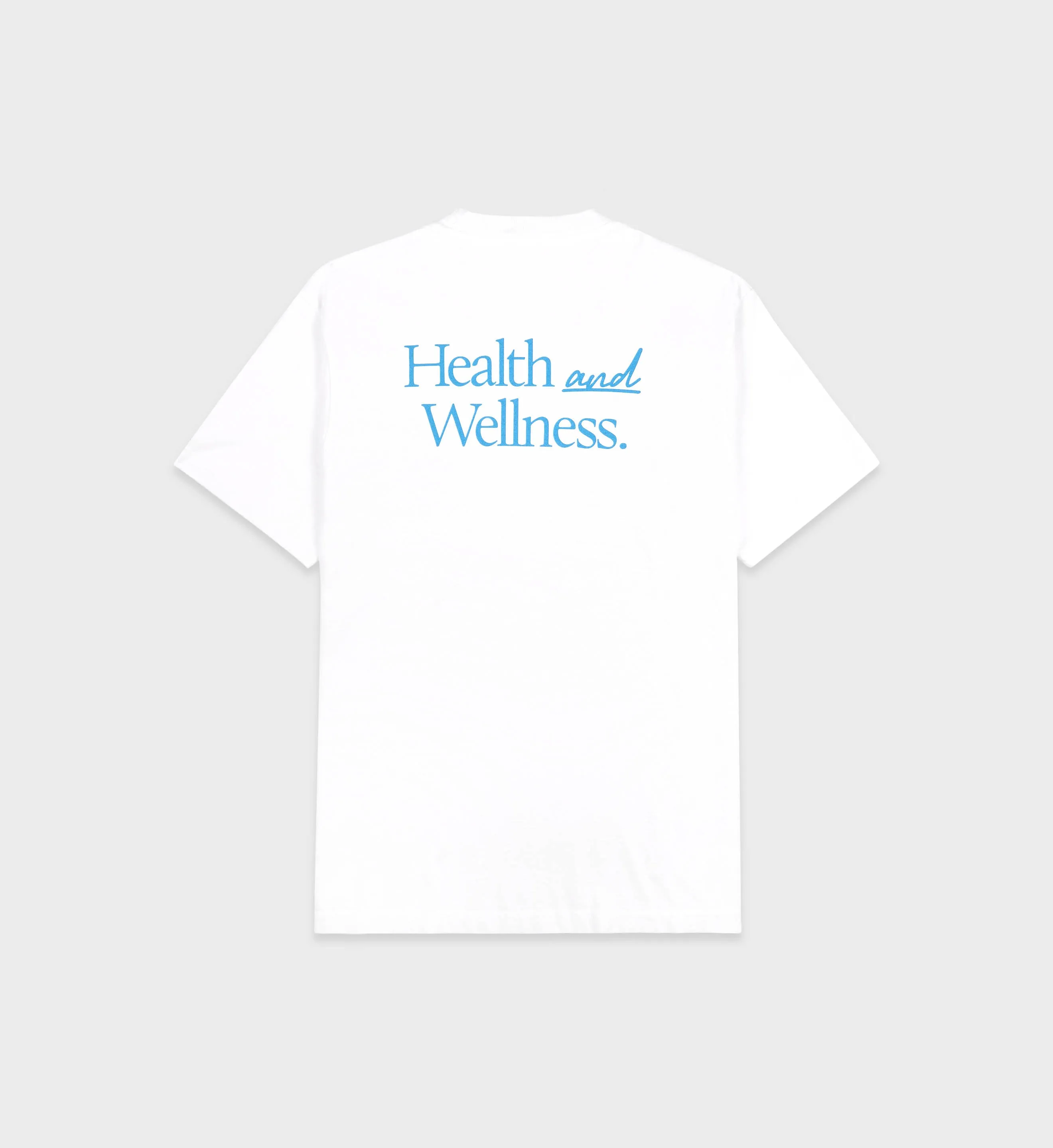New Health & Wellness T-Shirt - White/Malibu Blue