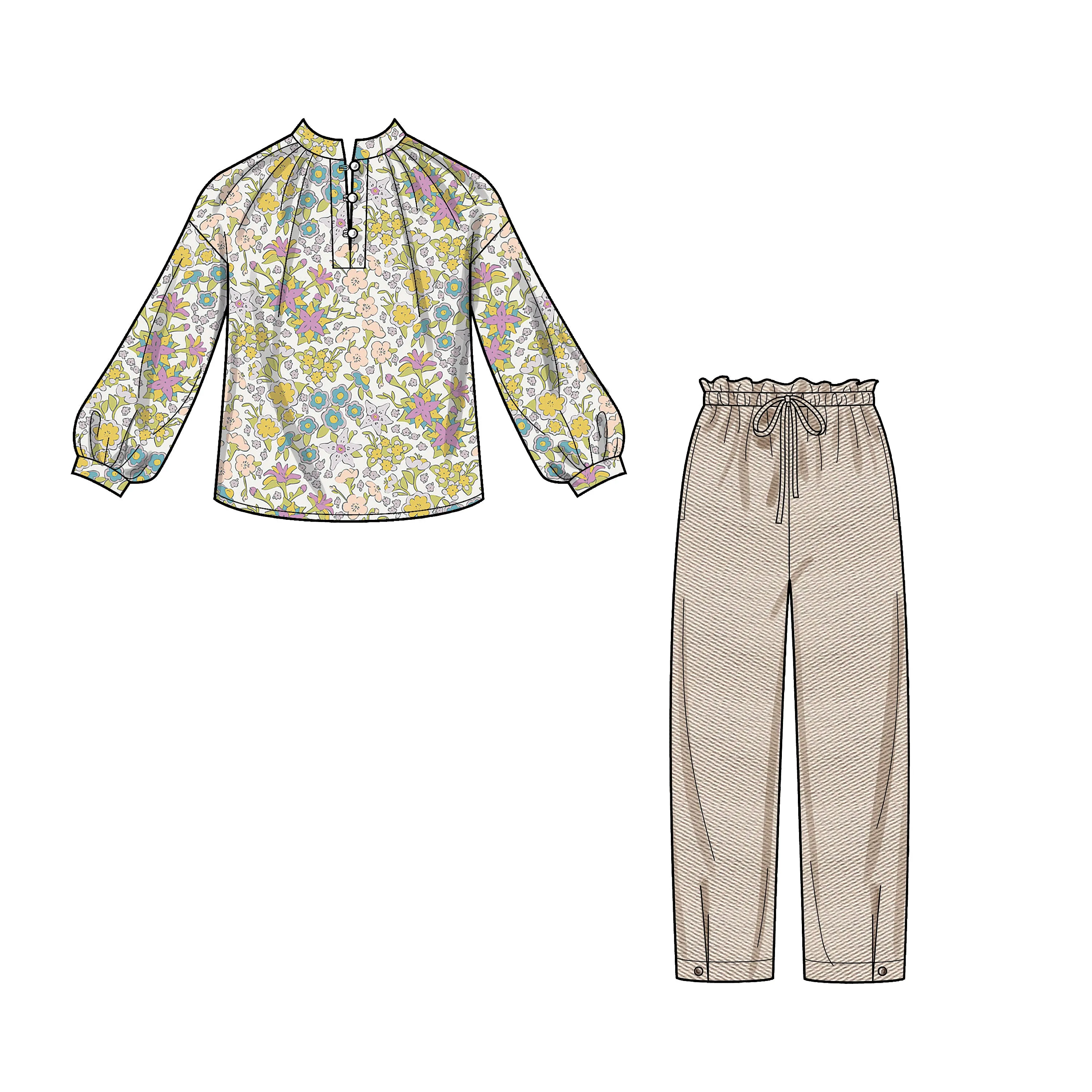 New Look Sewing Pattern N6704 - Misses' Top and Pull-On Pant