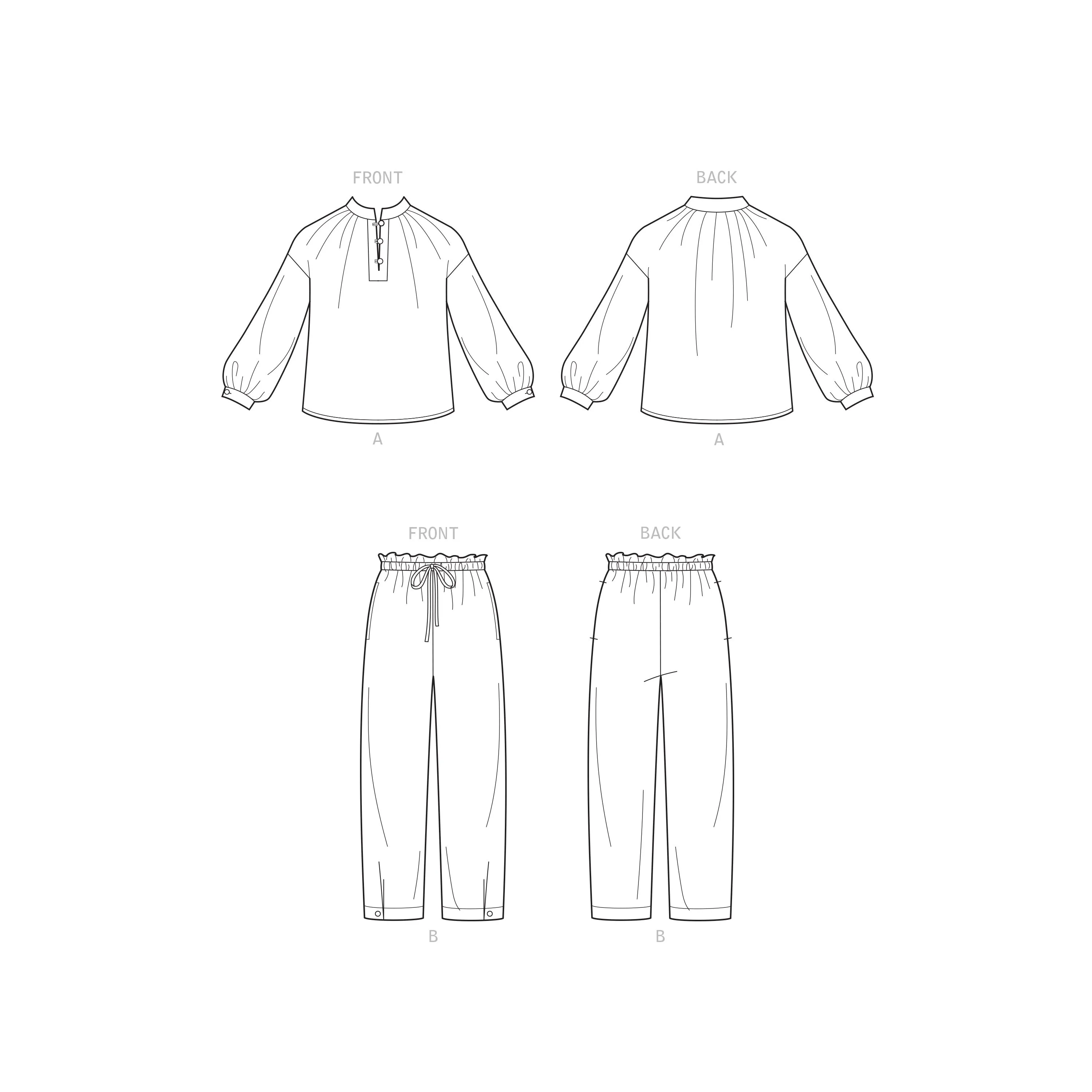 New Look Sewing Pattern N6704 - Misses' Top and Pull-On Pant
