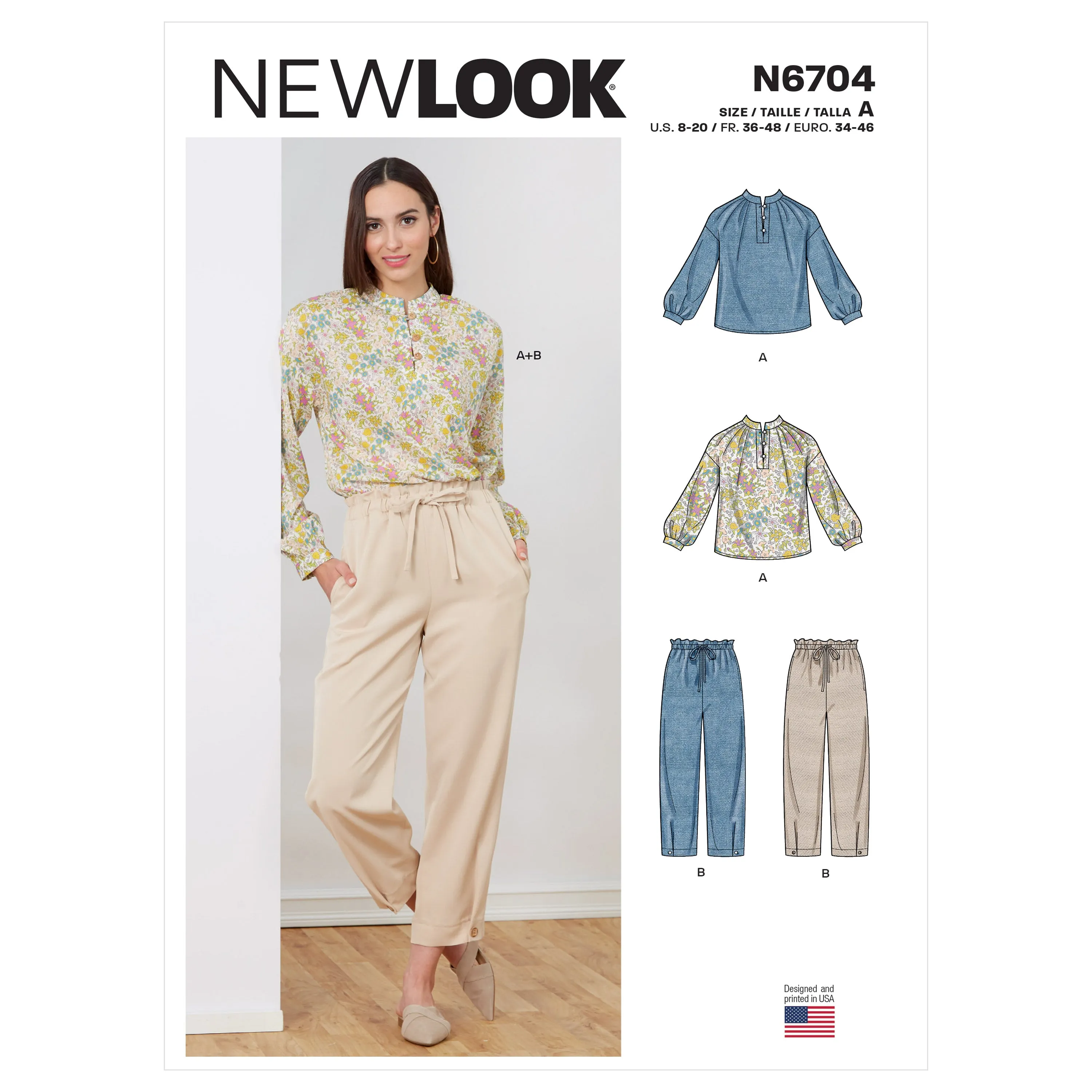 New Look Sewing Pattern N6704 - Misses' Top and Pull-On Pant