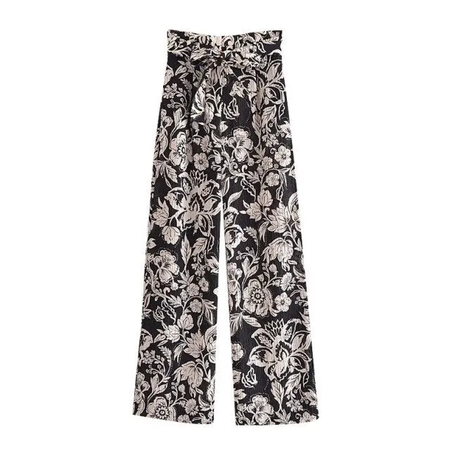 PRINTED PAPERBAG TROUSERS