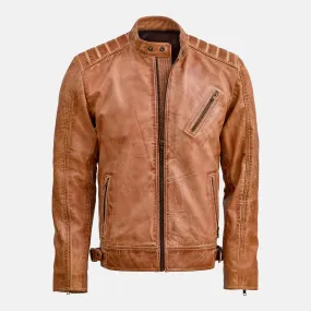 Shakawar Tan Leather Waxed Jacket