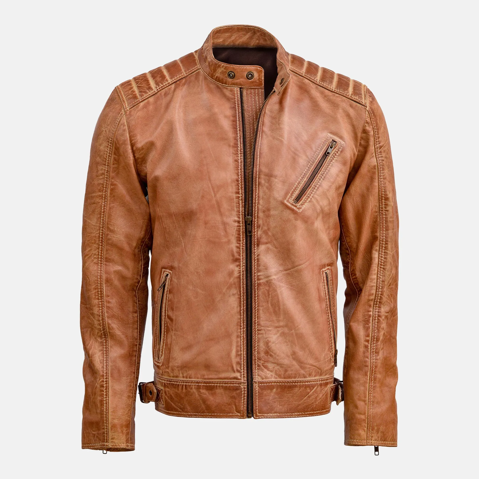 Shakawar Tan Leather Waxed Jacket