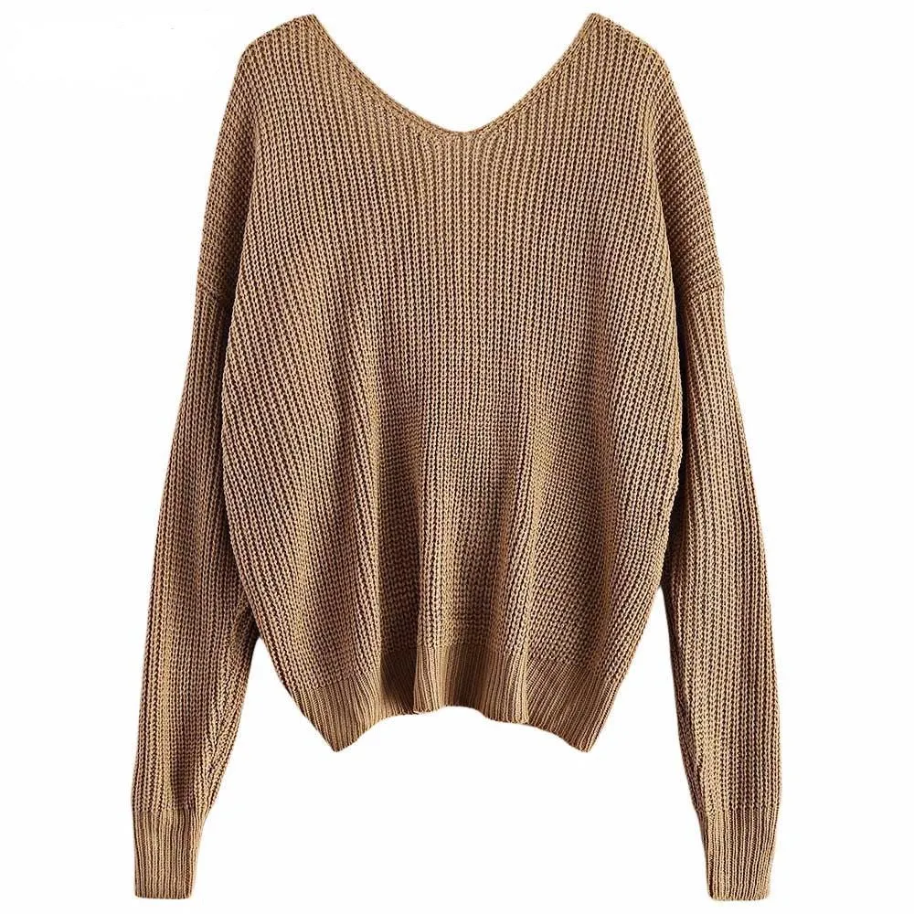 TWO-WAY TWIST KNITTED PULLOVER