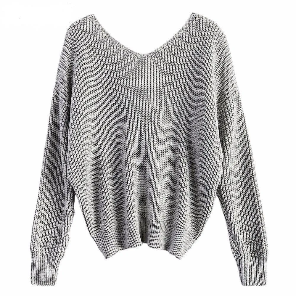 TWO-WAY TWIST KNITTED PULLOVER