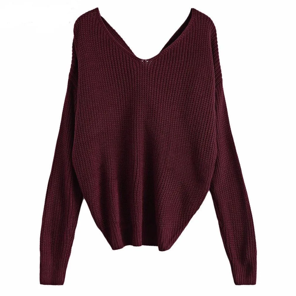 TWO-WAY TWIST KNITTED PULLOVER