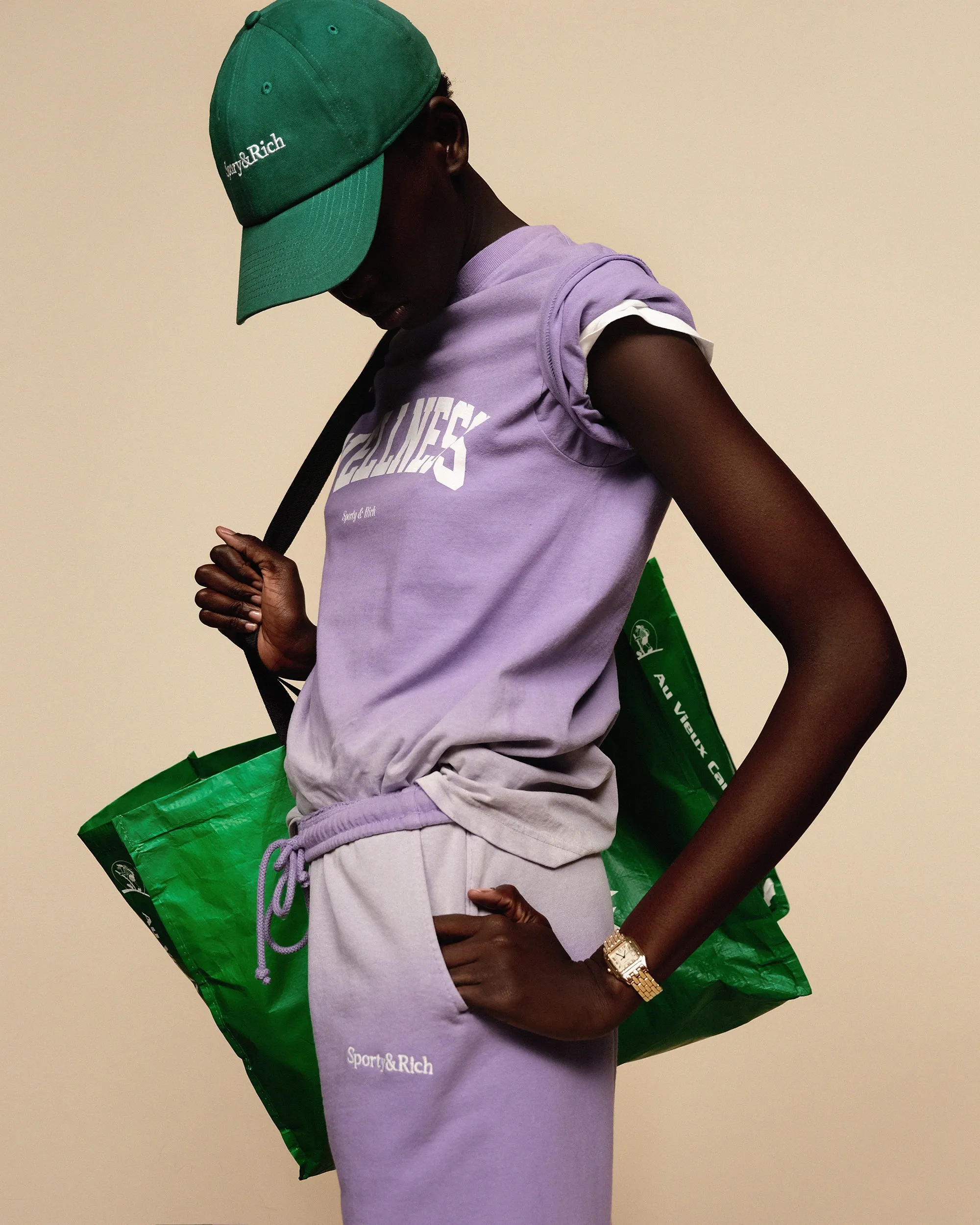 Wellness Ivy T-Shirt - Dip Dye Purple/White
