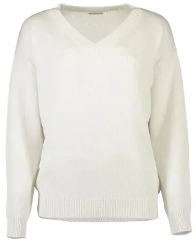 White Paillette Cashmere Sweater