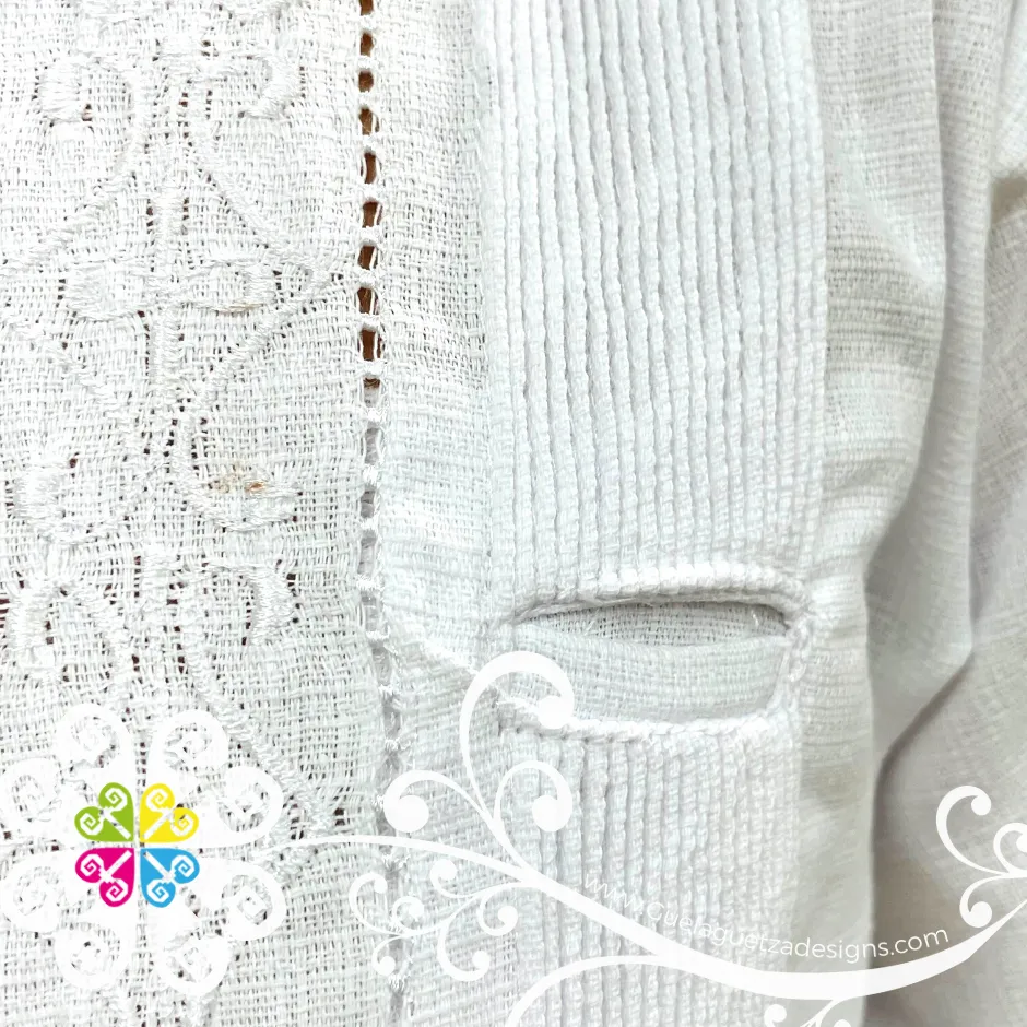 White Short Sleeve Guayabera - Linen Guayabera