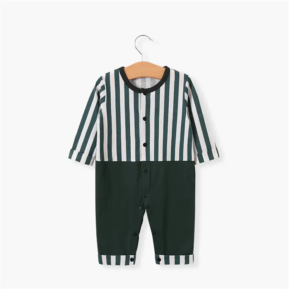ZAFILLE Solid Baby Sleepwear Long Sleeve Clothes For Newborns Boys Clothing Cotton Baby Rompers Turn-down Collar Infant Outfits